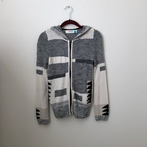 Anthropologie Print Colorblock Zip-up Hoodie